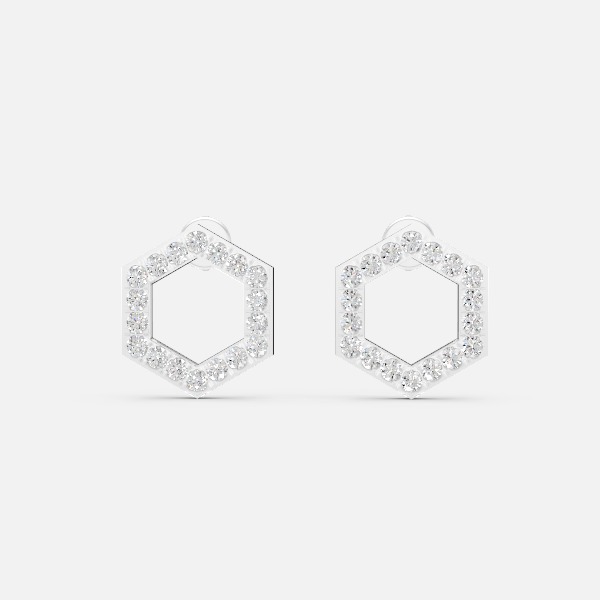 Luxe Hexagon Spark Lab Grown Diamond Earrings